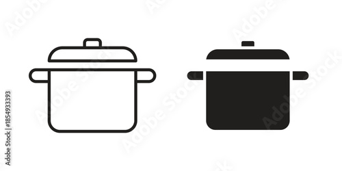 Cooking pot icons or logo design isolated sign symbol vector illustration - high quality line style vector