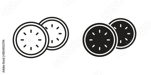 Cucumber slice icons or logo design isolated sign symbol vector illustration - high quality line style vector