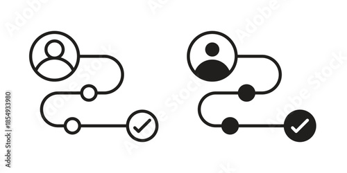 Customer journey icons or logo design isolated sign symbol vector illustration - high quality line style vector