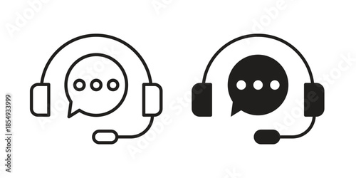 Customer support icons or logo design isolated sign symbol vector illustration - high quality line style vector