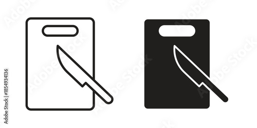Cutting board with knifes collection Silhouette flat icon design element vector glyph flat icons