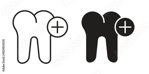 Dental care icons or logo design isolated sign symbol vector illustration - high quality line style vector