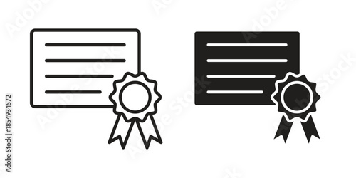 Diploma icons or logo design isolated sign symbol vector illustration - high quality line style vector