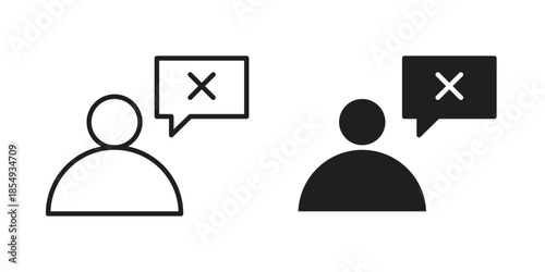 Disagreement icons or logo design isolated sign symbol vector illustration - high quality line style vector