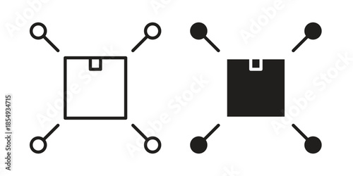 Distribution channel icons or logo design isolated sign symbol vector illustration - high quality line style vector