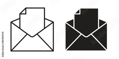 Document envelope icons or logo design isolated sign symbol vector illustration - high quality line style vector