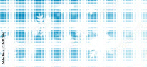 Wallpaper Mural Abstract white snowflake halftone pattern dot, on soft blue background. Minimal clean modern banner. Illustration vector Torontodigital.ca