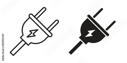 Electrical plug icons or logo design isolated sign symbol vector illustration - high quality line style vector
