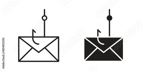 Email phishing icons or logo design isolated sign symbol vector illustration - high quality line style vector