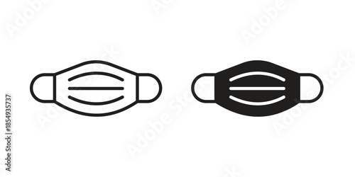 Face mask icons or logo design isolated sign symbol vector illustration - high quality line style vector