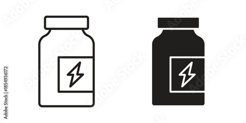 Fitness supplement icons or logo design isolated sign symbol vector illustration - high quality line style vector
