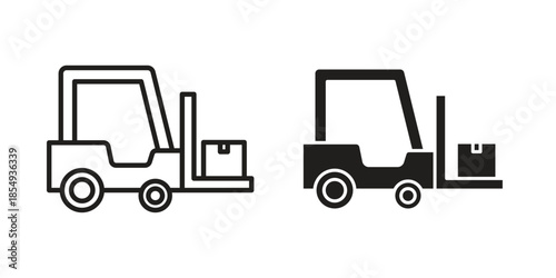 Forklift icons or logo design isolated sign symbol vector illustration - high quality line style vector