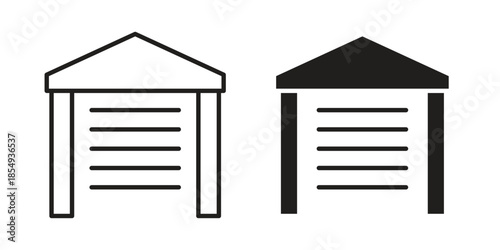 Garage icons or logo design isolated sign symbol vector illustration - high quality line style vector