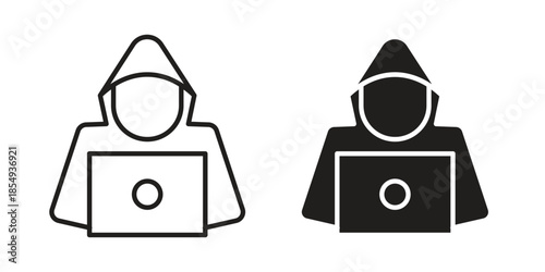 Hacker icons or logo design isolated sign symbol vector illustration - high quality line style vector