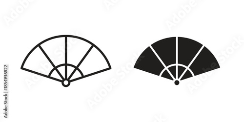 Hand fan icons or logo design isolated sign symbol vector illustration - high quality line style vector