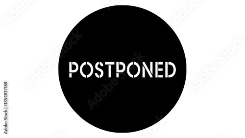 Postponed white and black icon