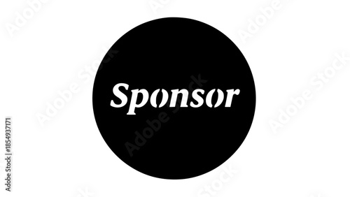 Sponsor label white and black icon