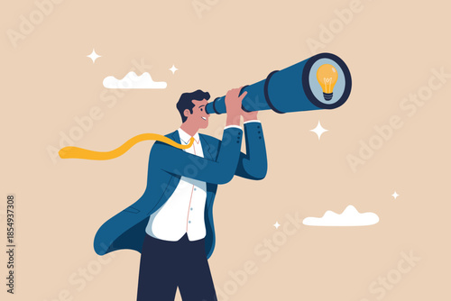 Businessman observing future ideas