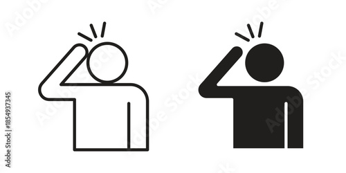 Headache icons or logo design isolated sign symbol vector illustration - high quality line style vector