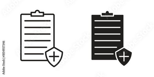 Health insurance icons or logo design isolated sign symbol vector illustration - high quality line style vector