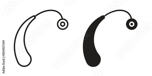 Hearing aid icons or logo design isolated sign symbol vector illustration - high quality line style vector
