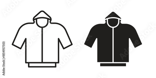 Hoodie jacket icons or logo design isolated sign symbol vector illustration - high quality line style vector