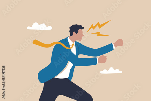 Businessman unleashing power