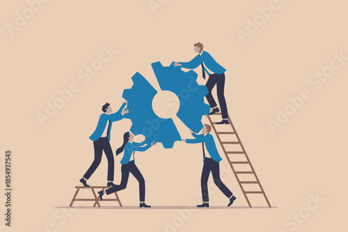 Team effort enhancing a gear mechanism