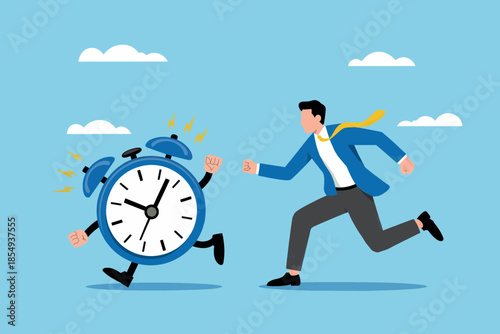 Businessman racing against time