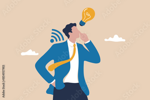 Man with lightbulb idea