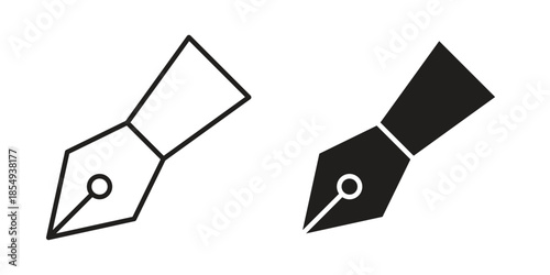 Ink pen icons or logo design isolated sign symbol vector illustration - high quality line style vector