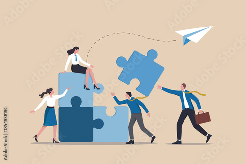 Team collaboration building puzzle