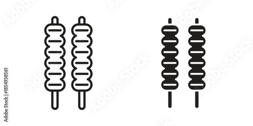 Kebab icons or logo design isolated sign symbol vector illustration - high quality line style vector