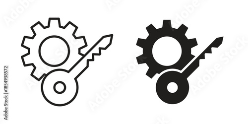 Key factor icons or logo design isolated sign symbol vector illustration - high quality line style vector