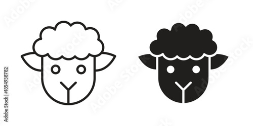 Lamb icons or logo design isolated sign symbol vector illustration - high quality line style vector