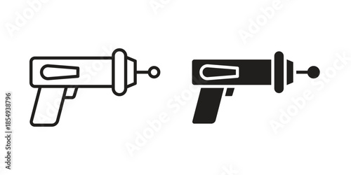 Laser gun icons or logo design isolated sign symbol vector illustration - high quality line style vector