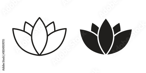 Lotus icons or logo design isolated sign symbol vector illustration - high quality line style vector