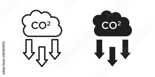 Low carbon dioxide icons or logo design isolated sign symbol vector illustration - high quality line style vector