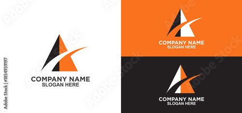 Modern Triangle Logo with White Arch for Brand Identity