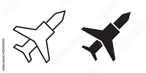 Military aircraft icons or logo design isolated sign symbol vector illustration - high quality line style vector
