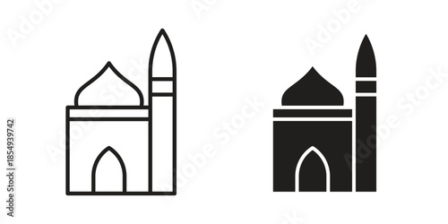 Mosque icons or logo design isolated sign symbol vector illustration - high quality line style vector