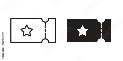 Movie ticket icons or logo design isolated sign symbol vector illustration - high quality line style vector