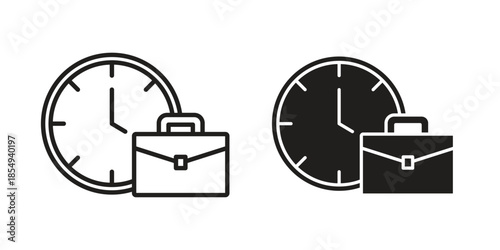 Office time icons or logo design isolated sign symbol vector illustration - high quality line style vector
