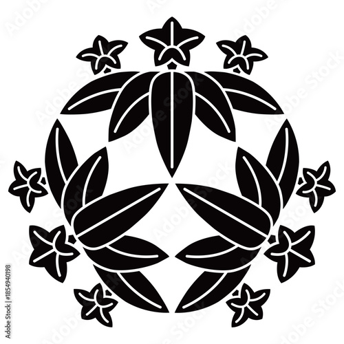 家紋です。三つ笹竜胆といいます。