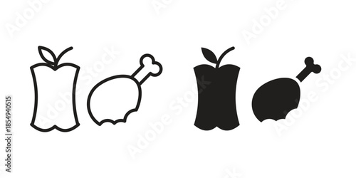Organic waste icons or logo design isolated sign symbol vector illustration - high quality line style vector