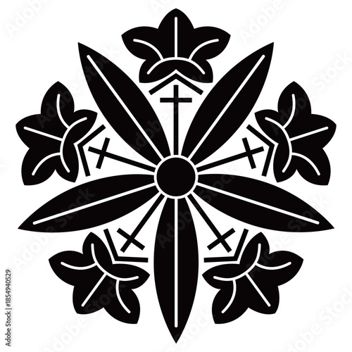 家紋です。久我竜胆車といいます。