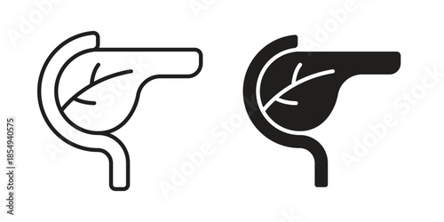 pancreas icons or logo design isolated sign symbol vector illustration - high quality line style vector