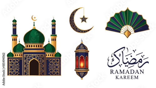 set of vector icons for design ramadan kareem