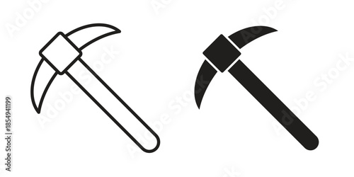 Pick axe icons or logo design isolated sign symbol vector illustration - high quality line style vector