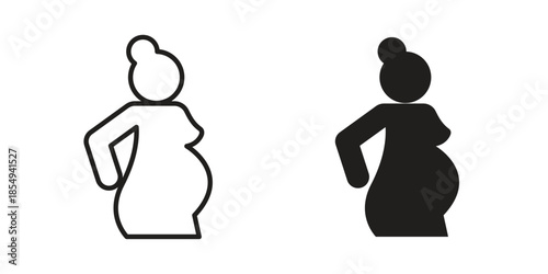 Pregnant woman icons or logo design isolated sign symbol vector illustration - high quality line style vector